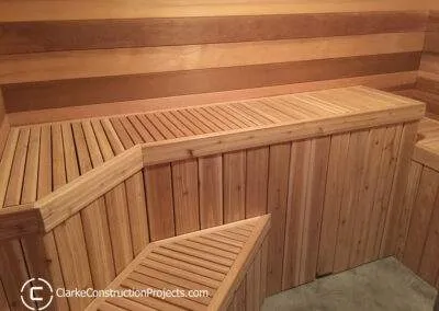 Clarke Construction Projects built this sauna