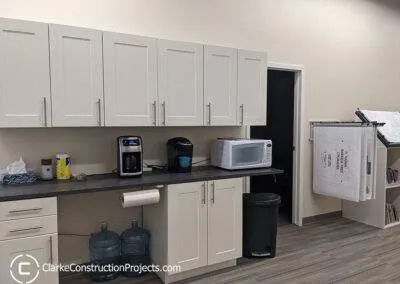 Office kitchen build by clarke construction projects