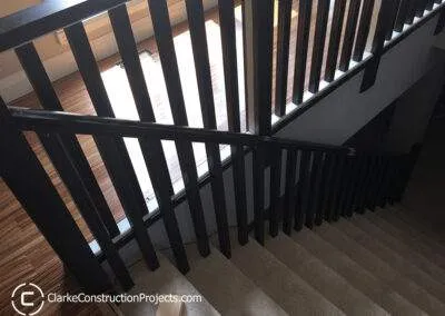 Stair railings installed by clarke construction projects
