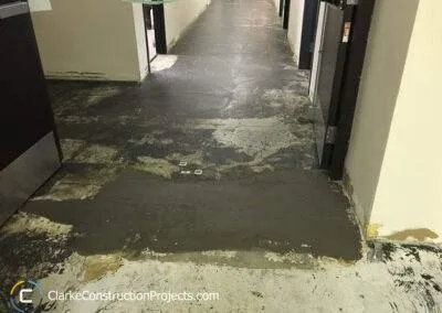 making progress on the commercial flooring installation