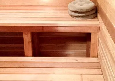Sauna seats built by clarke construction projects