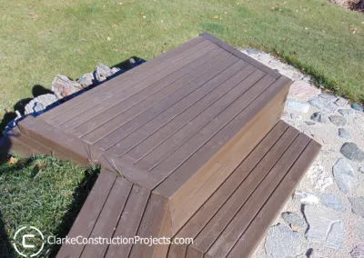 custom built wood bench