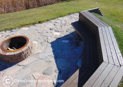 fire pit and patio buiilt into the ground