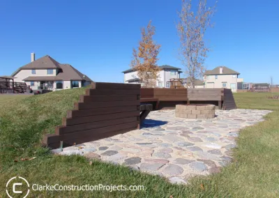 fire pit seating area in-ground built by clarke construction projects