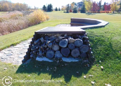 outdoor wood shelter built by clarke construction projects