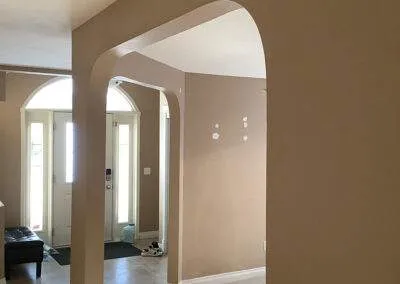 Arched entryway for open floor plan