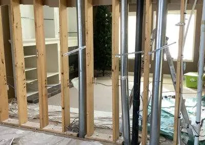 Create an open concept floor plan by removing interior walls